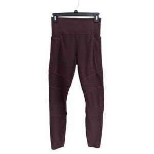 Athleta Burgundy Moto Athletic Workout Leggings Size S